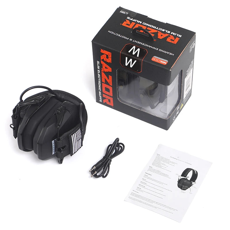 Original Military Tactical Electronic Shooting Earmuffs Outdoor Hunting Sound Pickup Noise Reduction Protection Hearing Headset