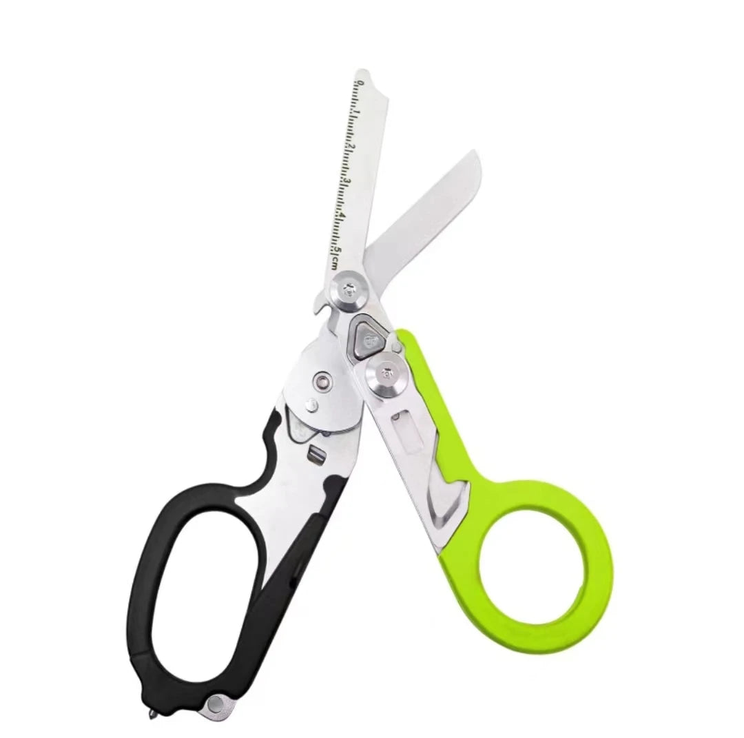 Tactical 6 In1 Multifunction Medical Emergency Response Raptors Shears Foldable Scissors Pliers Outdoor Survival Tool Equipment