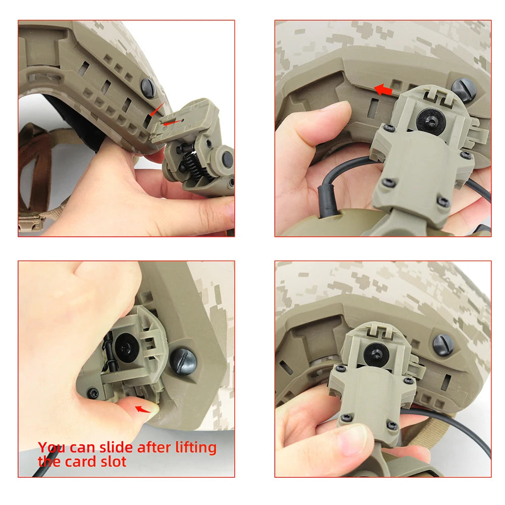 Tactical Helmet ARC Rail Adapter MSASORDIN Headset Anti-noise Hearing Protection Headset Hunting Sport Shooting Earmuff