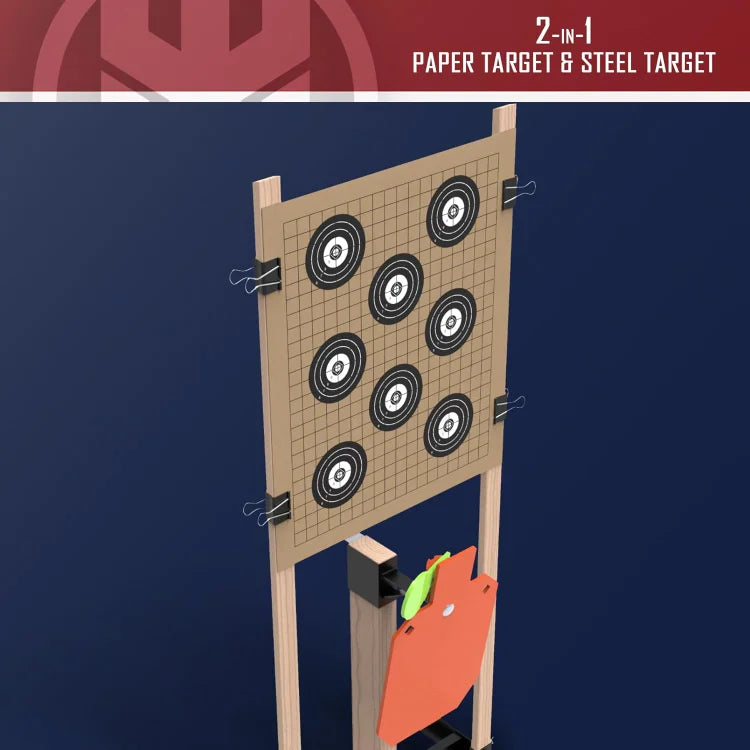 Target Stand System 12x20 inch AR500 Steel Hostage Reactive Shooting Target 3/8" Thick with 2x4 Target Stand Kit