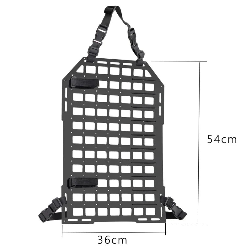 Tactical Car Backseat Organizer Hunting MOLLE Vehicle Seat Back Portable Load Installation Equipment PP Board Insert Panel