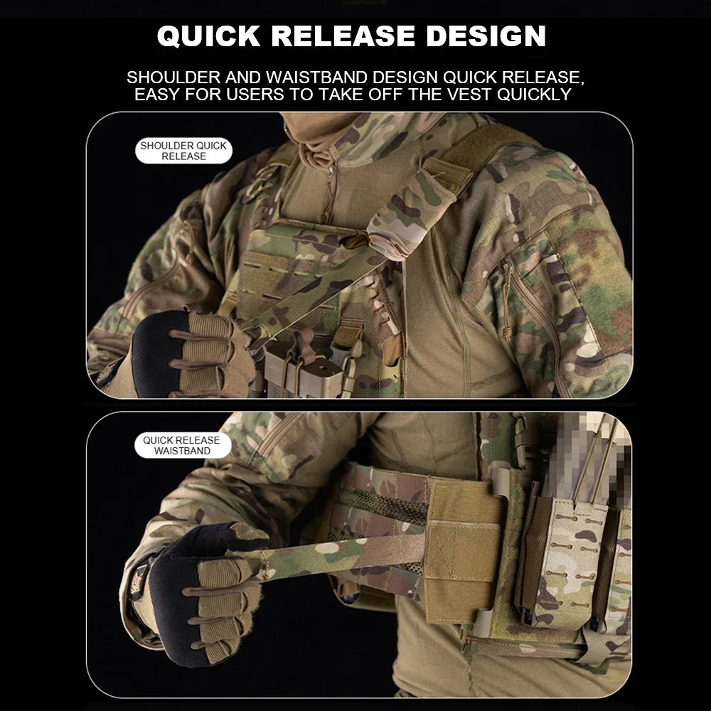 Tactical Plate Carrier Vest Quick Release Attacker Hunting Vest MOLLE Outdoor Wargame Equipment