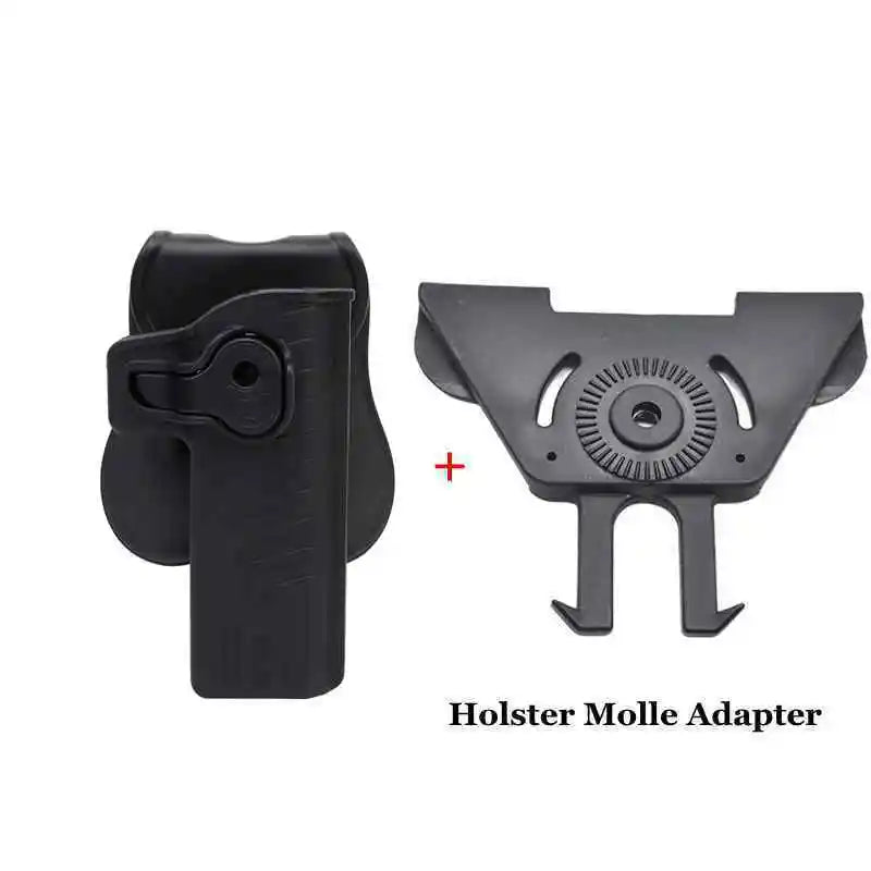 For STI2011. Hi-capa Belt Drop Pistol Holster Right Hand Gun Holster PE Plastic Pouch Case Fits Molle Stystem
