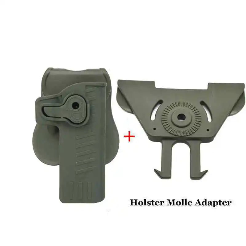 For STI2011. Hi-capa Belt Drop Pistol Holster Right Hand Gun Holster PE Plastic Pouch Case Fits Molle Stystem