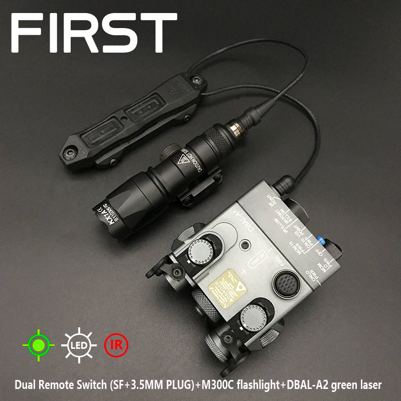 Tacital M300C Flashlight Hunting Weapon Light Sotac All Metal DBAL-A2 Red Dot Green IR Laser Indicator LED White Light PEQ Sight