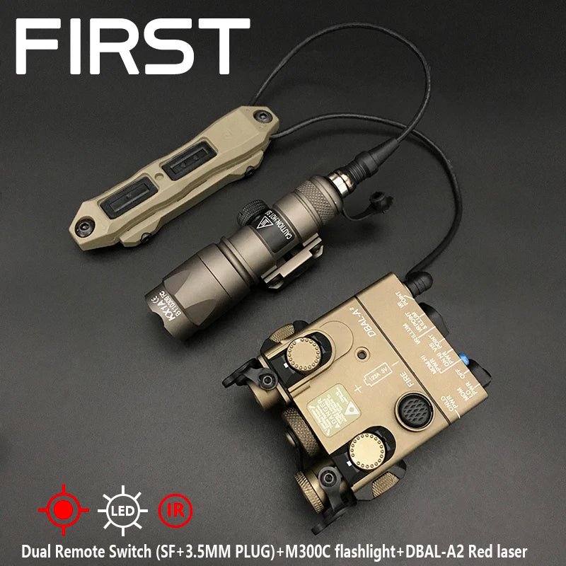 Tacital M300C Flashlight Hunting Weapon Light Sotac All Metal DBAL-A2 Red Dot Green IR Laser Indicator LED White Light PEQ Sight