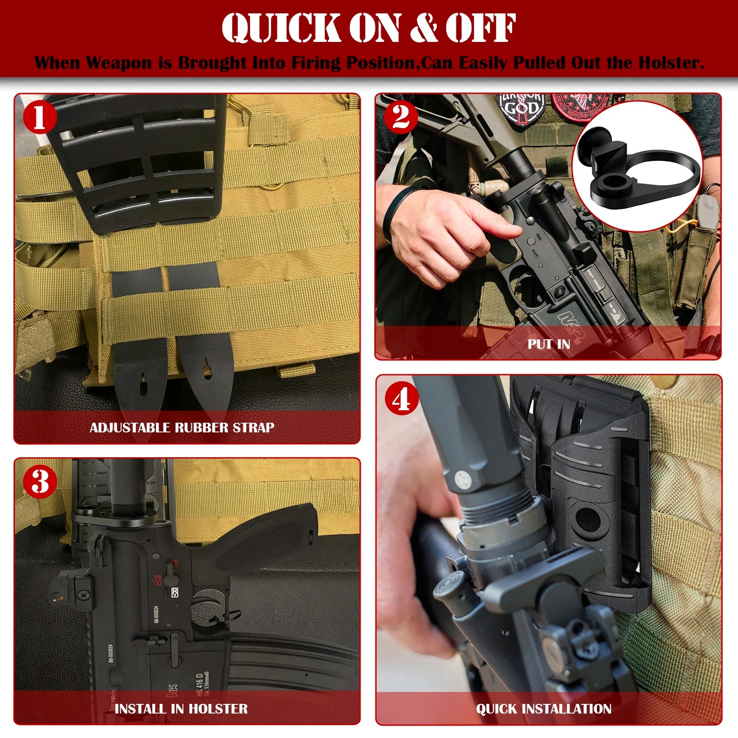 Universally Gun Holster AR Holster & AR Tactical Plate For AR10 AK AR15 M4 M16 Airsoft Pouch Hunting Tacital Accessory