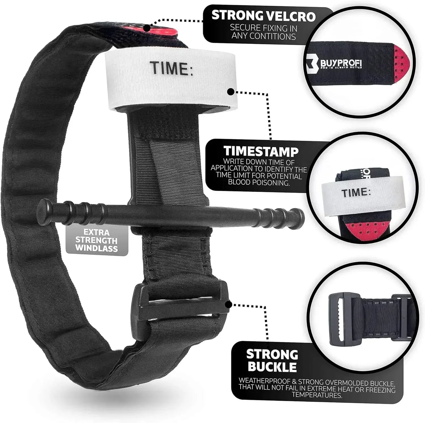 Tourniquet Emergency Tactical Emergency Strap Single Handed Medical First Aid Equipment for Hiking Camping Travel Outdoor Sports
