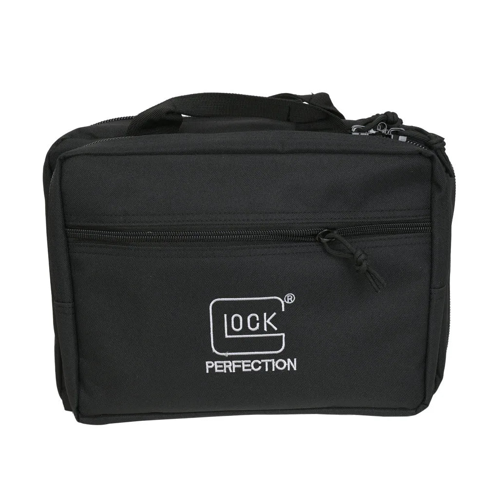 Tactifans Gun Bag Double Pistol Portable Magazine Pouch Glock Padding Protection Dual Handgun Range Case Holder 1911 CZ 75 G2C
