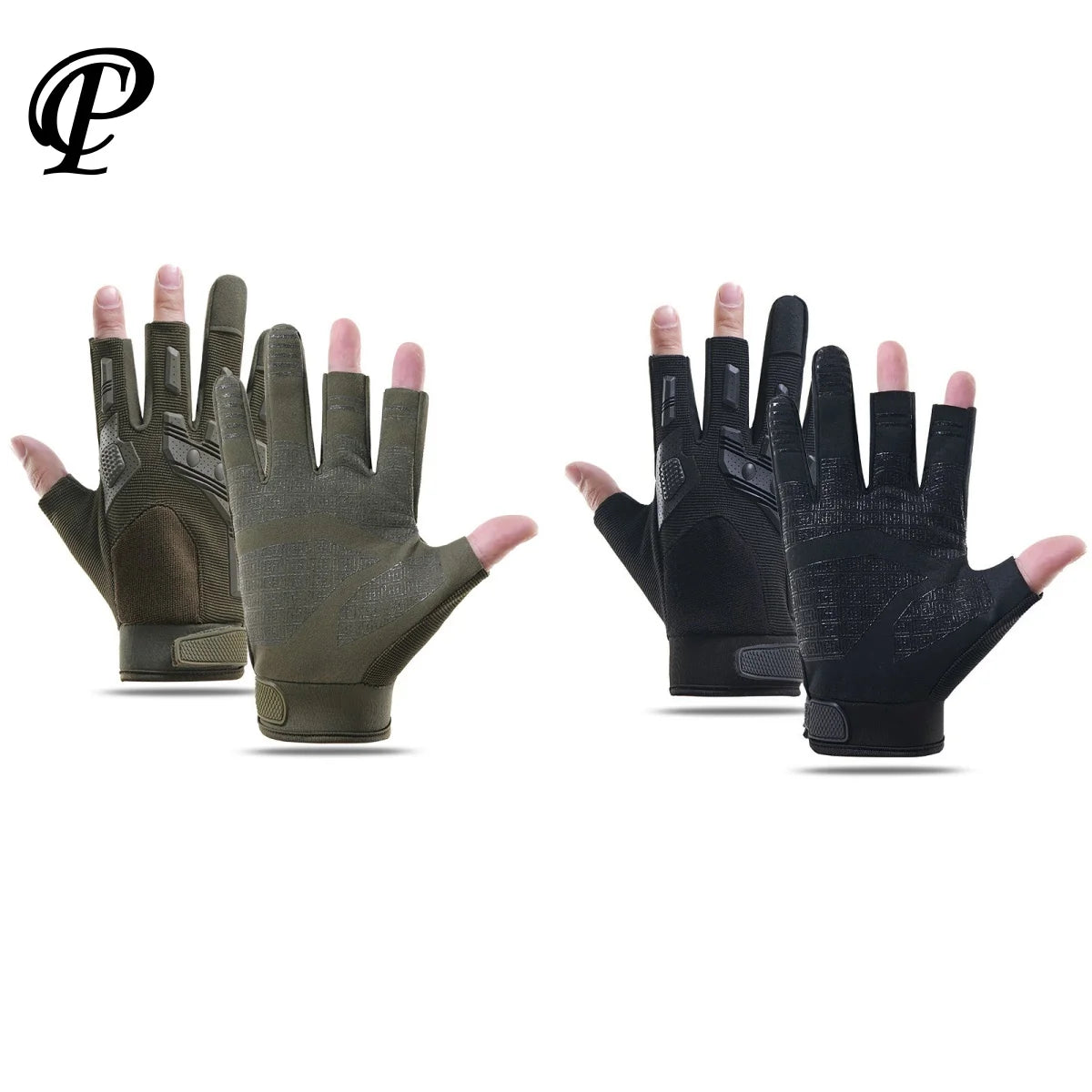 Tactical Motorcycle Gloves Electric Scooter Carp Fishing Three Fingers Anti-slip Wear Resistant Cycling Camping Equipment