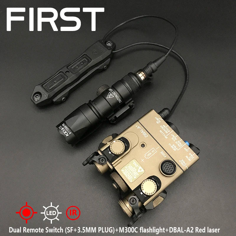 Tacital M300C Flashlight Hunting Weapon Light Sotac All Metal DBAL-A2 Red Dot Green IR Laser Indicator LED White Light PEQ Sight