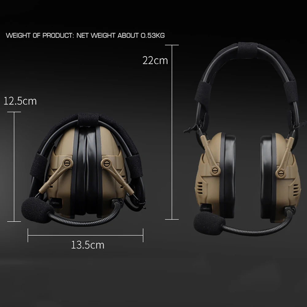 Tactical Bluetooth Headset Sound Pickup & Noise Reduction Electronic Shooting Earmuff Hunting Hearing Protection Gear