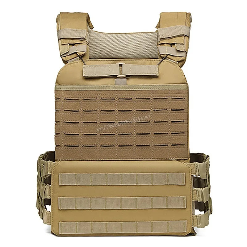 Tactical Plate Carrier Body Combat Training Chest Rig MOLLE Equipment Adjustable Exercise Lightweight Load Bearing Vest