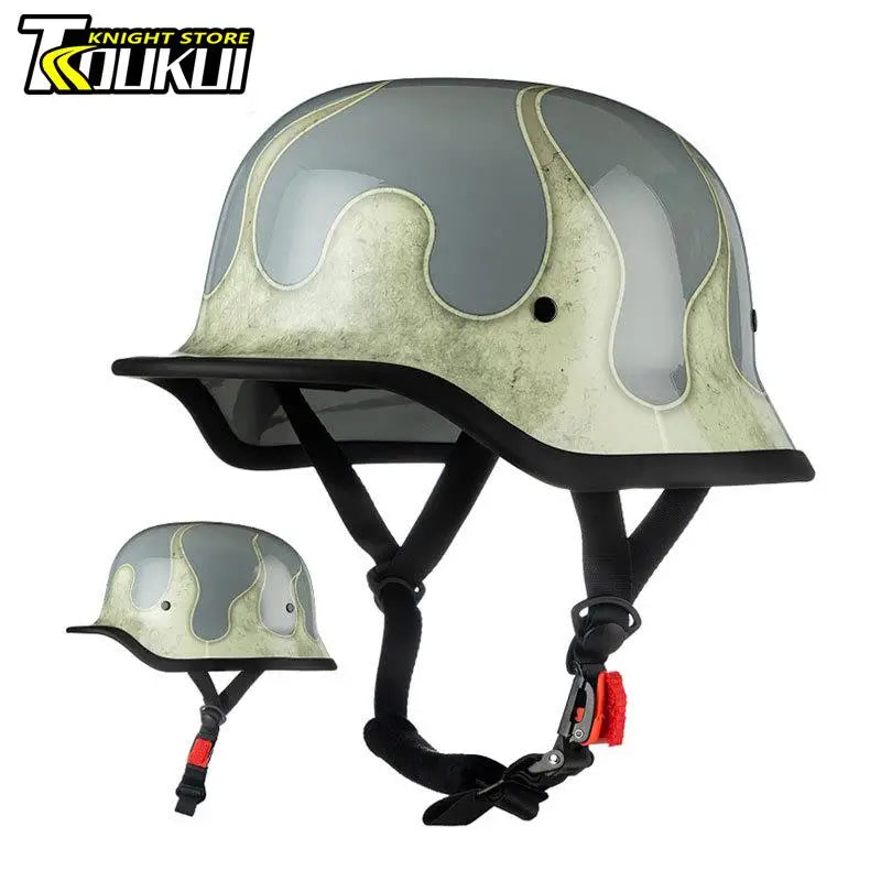 DOT Approved Motorcycle Helmet ABS Material Retro Moto Helmet Capacete De Moto Half Helmet Equipment German Tactical Vintage