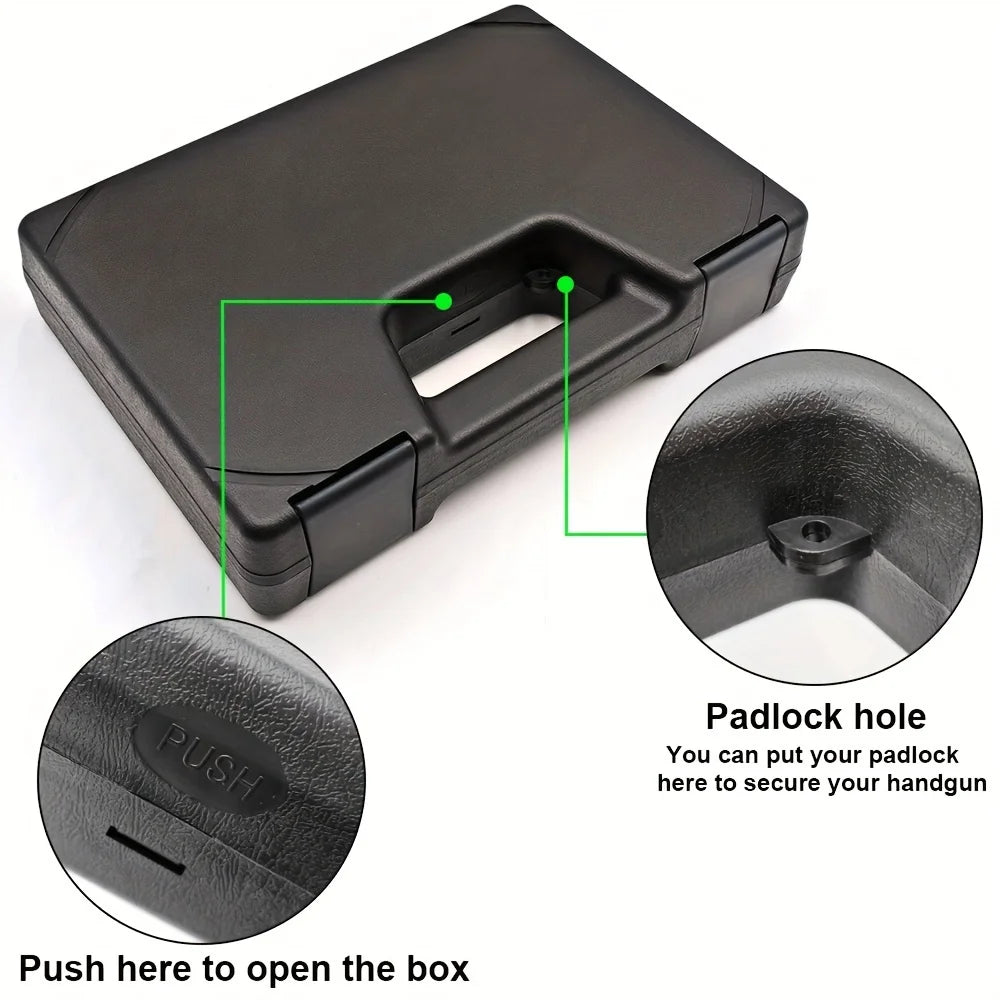 Tactical Tsa Approved Firearm Travel Pistol Case Gun Carry-On Bag 9mm Revolver-Hard Shell Waterproof Box For Gun Enthusiasts