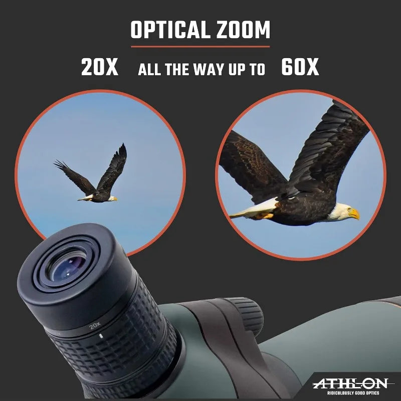 Athlon Optics Talos 20-60x80 Spotter Scope - Durable Outdoor Equipment for Hunting, Shooting Targets & Bird Watching - Spotting