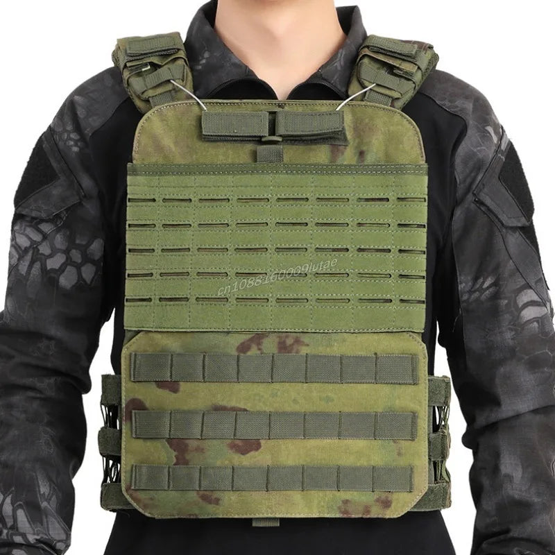 Tactical Plate Carrier Body Combat Training Chest Rig MOLLE Equipment Adjustable Exercise Lightweight Load Bearing Vest