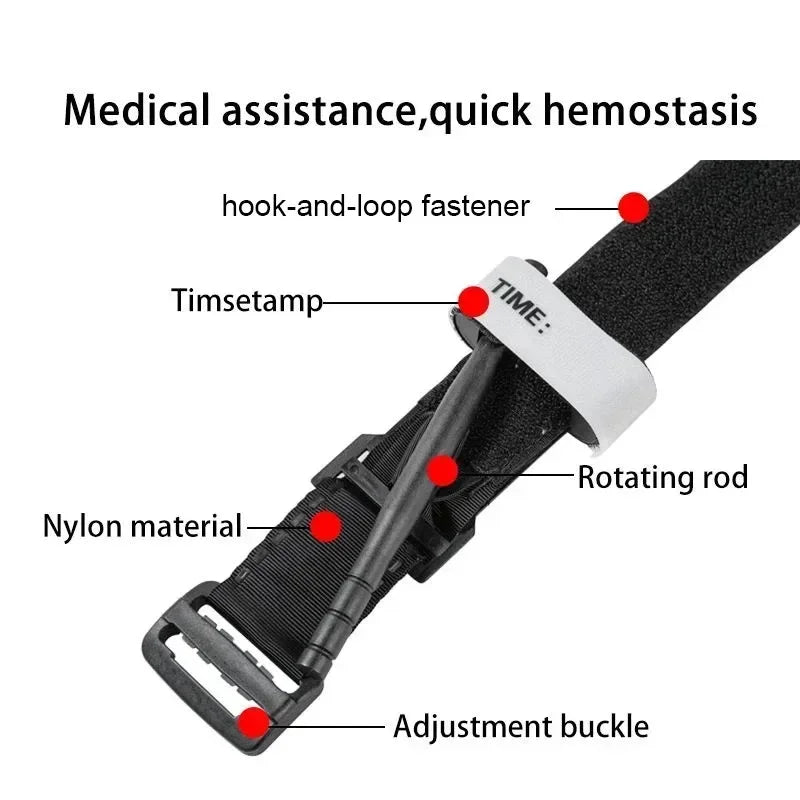 Tourniquet Emergency Tactical Emergency Strap Single Handed Medical First Aid Equipment for Hiking Camping Travel Outdoor Sports