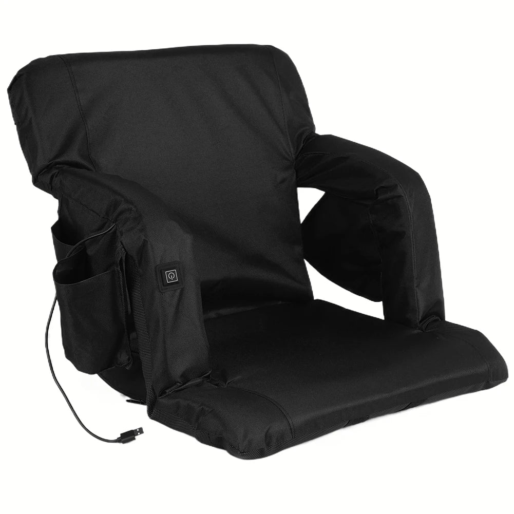 Heated Stadium Seats with Back Support Stadium Chair Cushion Winter Warm Heated Seat Mat Electric Camping Traveling Heating Mat