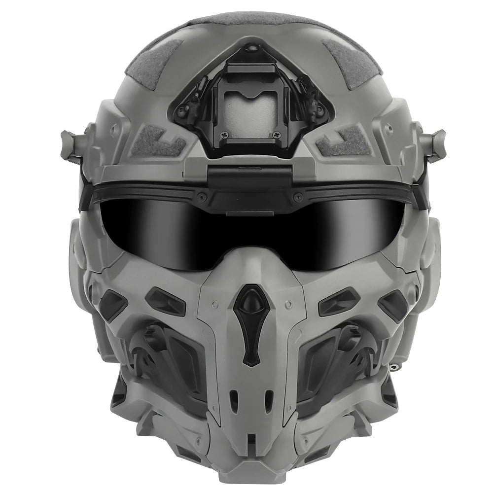 Tactical Airsoft Helmet Built-in Headset Anti-fog Fan Assault Helmet Removable Mask Paintball Airsoft Equipment Protect Helmet