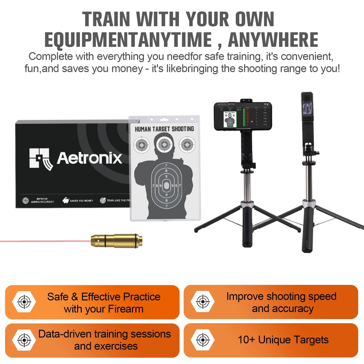 380ACP Trainer with Mobile Phone Stand Target Paper Professional Electronic Target Stand