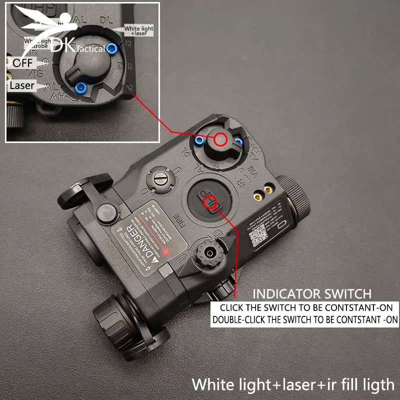 PEQ15 Red/Green Dot Laser IR Fill Light Aiming Indicator Suitable Outdoor Hunting Aiming Laser pointer For 20MM Rail