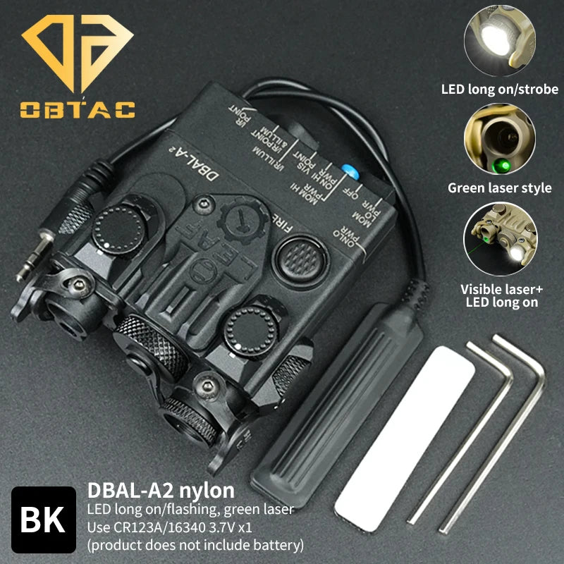 Tactical Laser Weapon Light PEQ Red Green Laser Dbal A2 Aiming Accessories Outdoor Hunting Equipment Fit for 20mm Rail