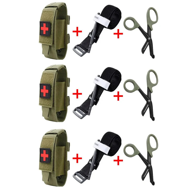 Tourniquet Emergency Tactical Emergency Strap Single Handed Medical First Aid Equipment for Hiking Camping Travel Outdoor Sports