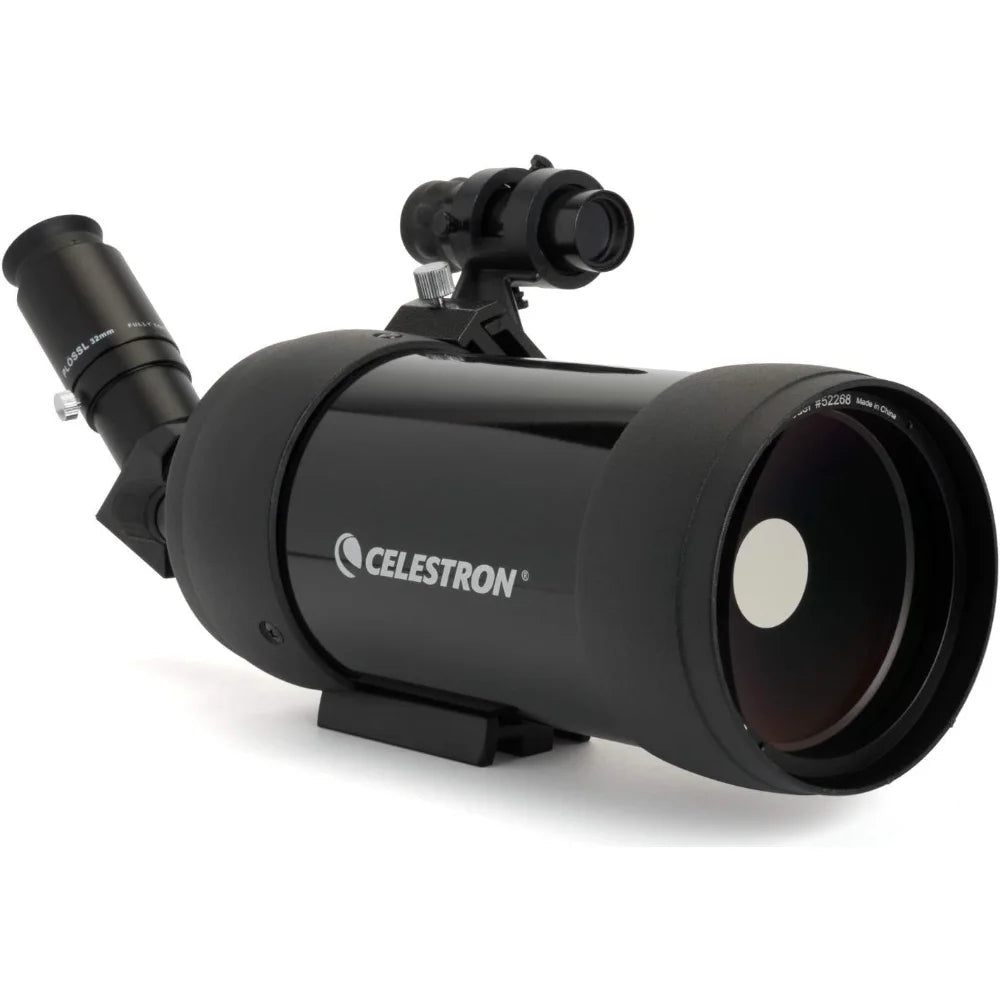 MAK 90mm Angled Spotting Scope – 39x Magnification with 32mm Eyepiece – Multi-Coated Optics – Rubber Armored