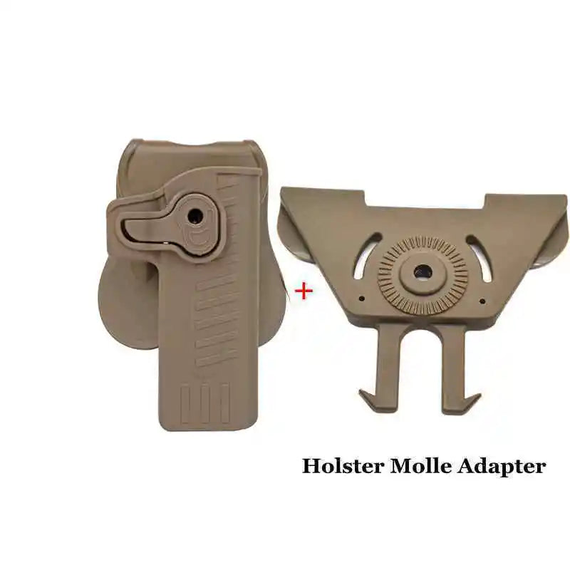 For STI2011. Hi-capa Belt Drop Pistol Holster Right Hand Gun Holster PE Plastic Pouch Case Fits Molle Stystem