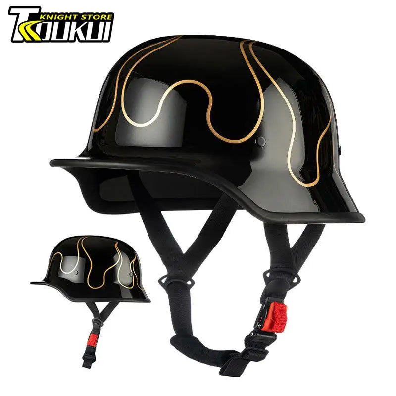 DOT Approved Motorcycle Helmet ABS Material Retro Moto Helmet Capacete De Moto Half Helmet Equipment German Tactical Vintage