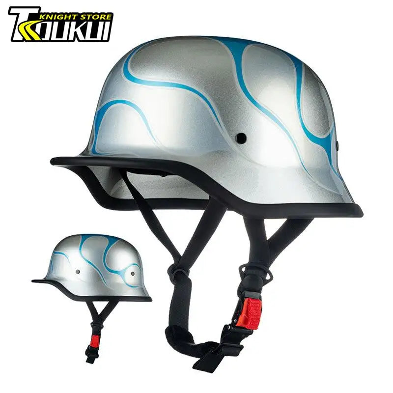 DOT Approved Motorcycle Helmet ABS Material Retro Moto Helmet Capacete De Moto Half Helmet Equipment German Tactical Vintage
