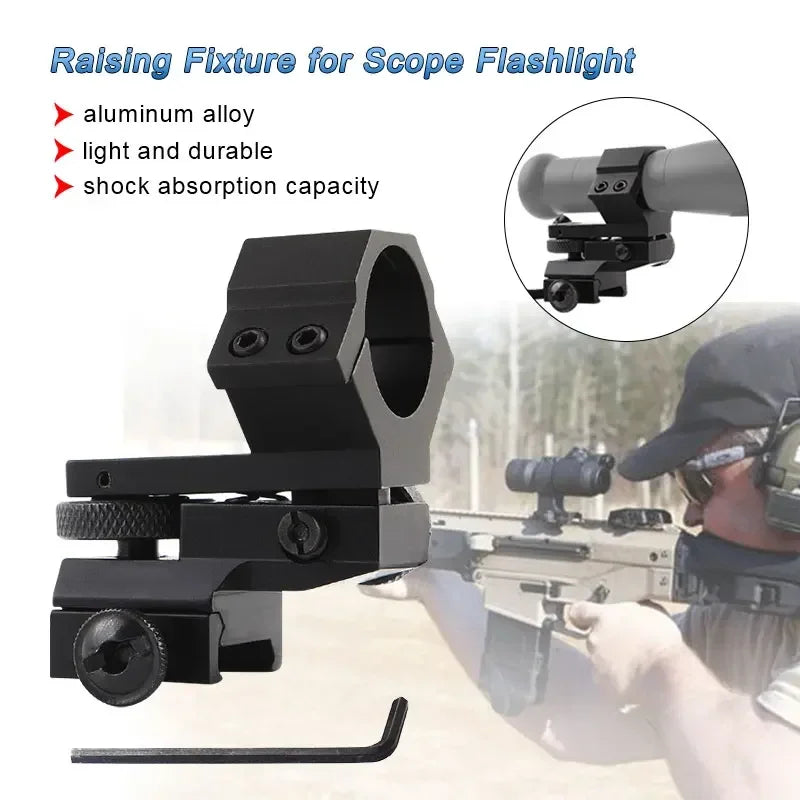 Double Nails Adjustable Scope Mount 25.4mm Ring Fit Laser Sight Flashlight Torch Clamps Holder Accessory