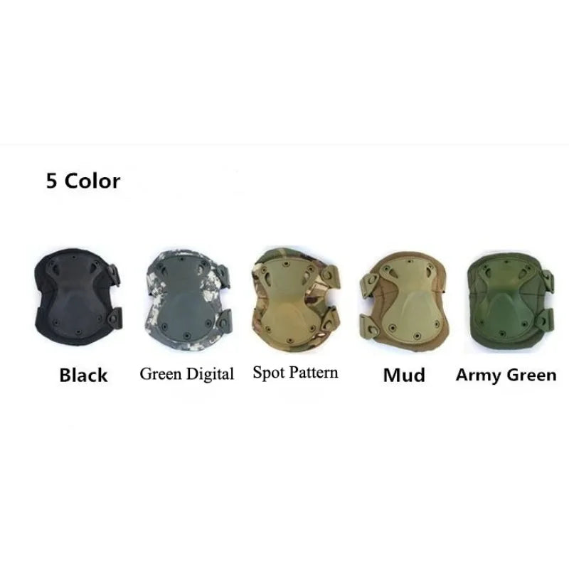 4 Piece Set, Outdoor Military Tactical Knee Pads+Elbow Brace Protector Suit Riding Mountaineering Knee Support CS Equipment