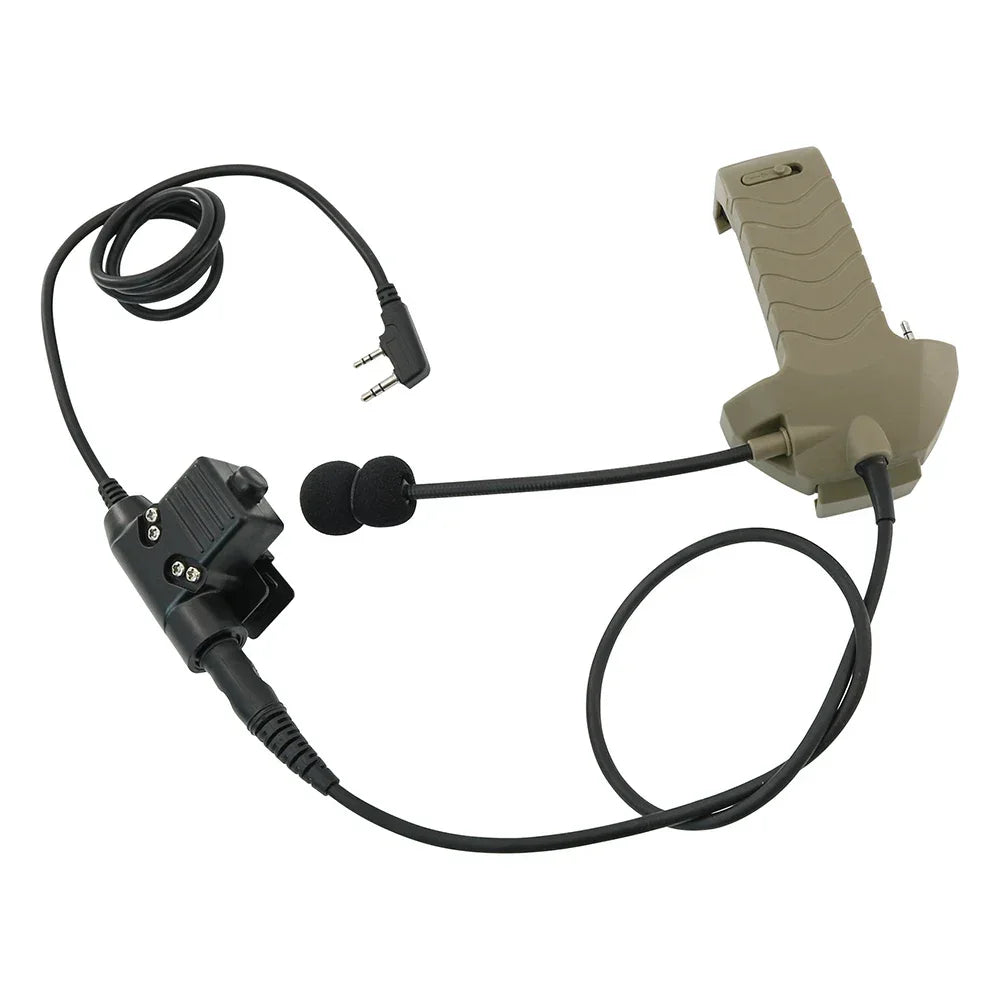 Tactical hearing protection headset adapter compatible with Walker's Razor Electronic Earmuff Includes microphone kit and U94PTT