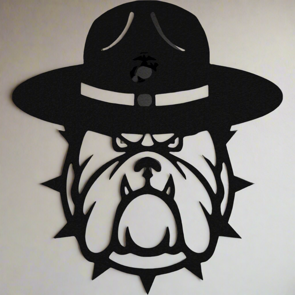 Military Bulldog - Metal Wall Art