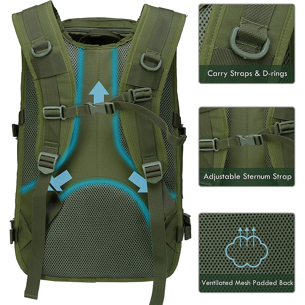 40L Military Tactical Backpack Army Assault Bag System Bags Backpacks