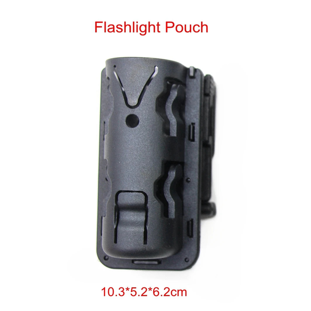Tactical MOLLE Belt Quick Pull Baton Holster Spray Pouch Flashlight Holder Case Hunting Duty Security Equipment
