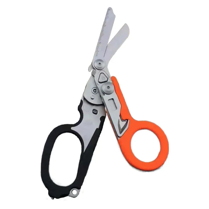 Tactical 6 In1 Multifunction Medical Emergency Response Raptors Shears Foldable Scissors Pliers Outdoor Survival Tool Equipment