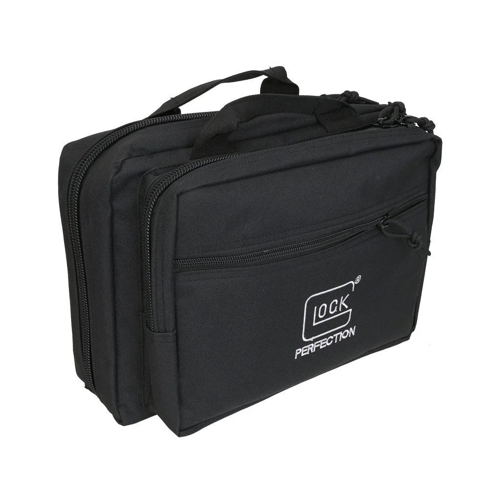 Tactifans Gun Bag Double Pistol Portable Magazine Pouch Glock Padding Protection Dual Handgun Range Case Holder 1911 CZ 75 G2C