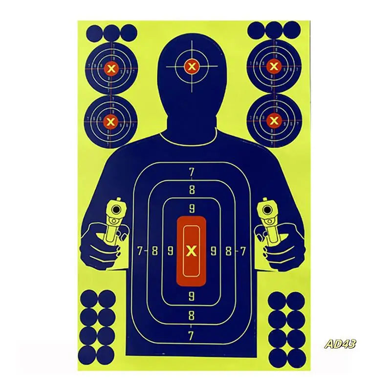 20Pcs 12X18 Inch Human Body Shape Targets Reactive Splatter Glow Fluorescent Paper Target For Archery Training