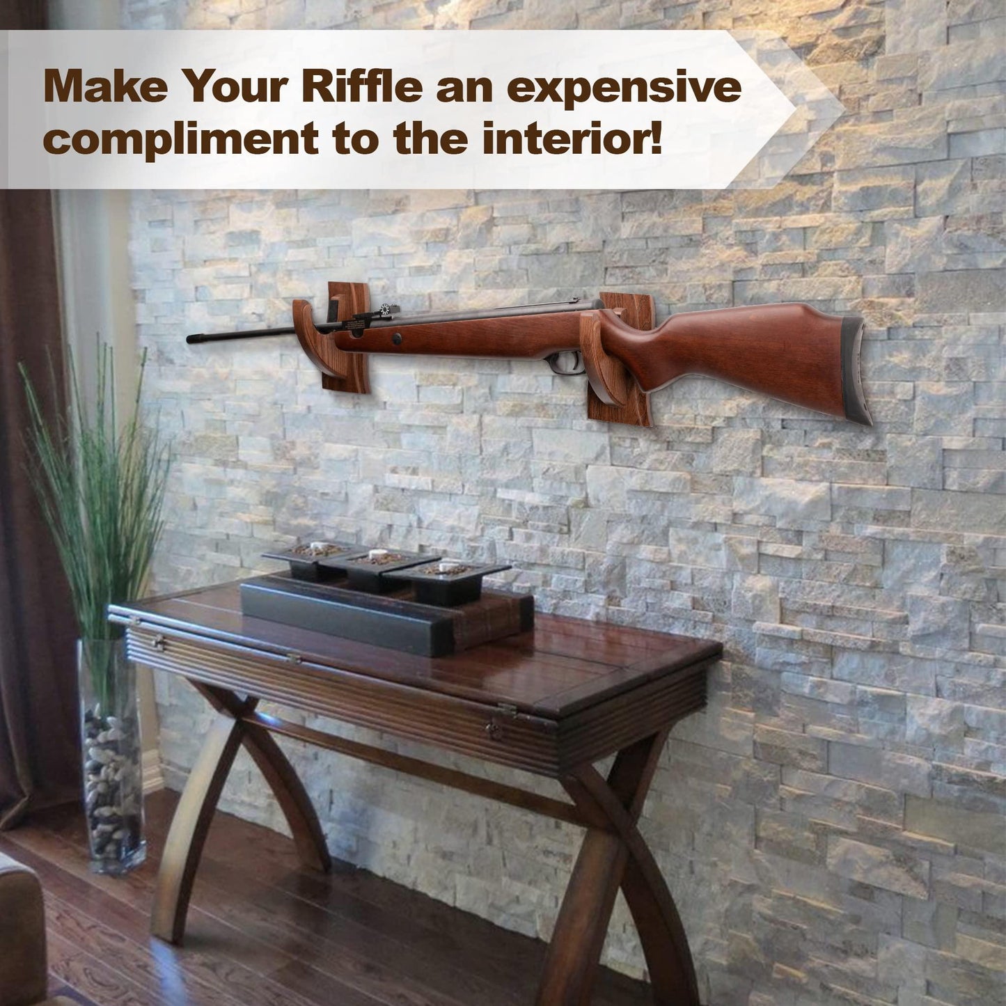 TESLYAR Gun Rack Wall Mount Hold Up Displays Horizontal Gun Rack and