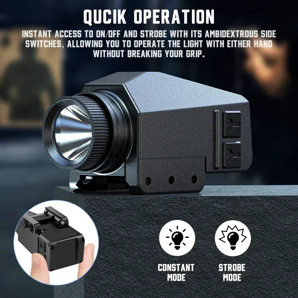 1000LM Tactical LED Flashlight Combo Red/Green/Blue/Purple Dot La-ser Sight Pistol Gun Light for Glock 17 19 / 20mm Rail Hunting