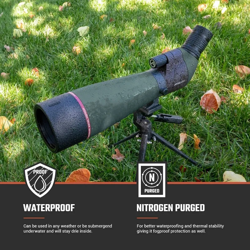 Athlon Optics Talos 20-60x80 Spotter Scope - Durable Outdoor Equipment for Hunting, Shooting Targets & Bird Watching - Spotting