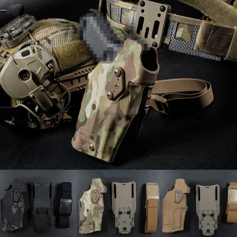 Tactical Universal Quick Release Gun Holster 6354DO Pistol Carry Case For Glk 17 with X300 X300U Weapon Flashlight