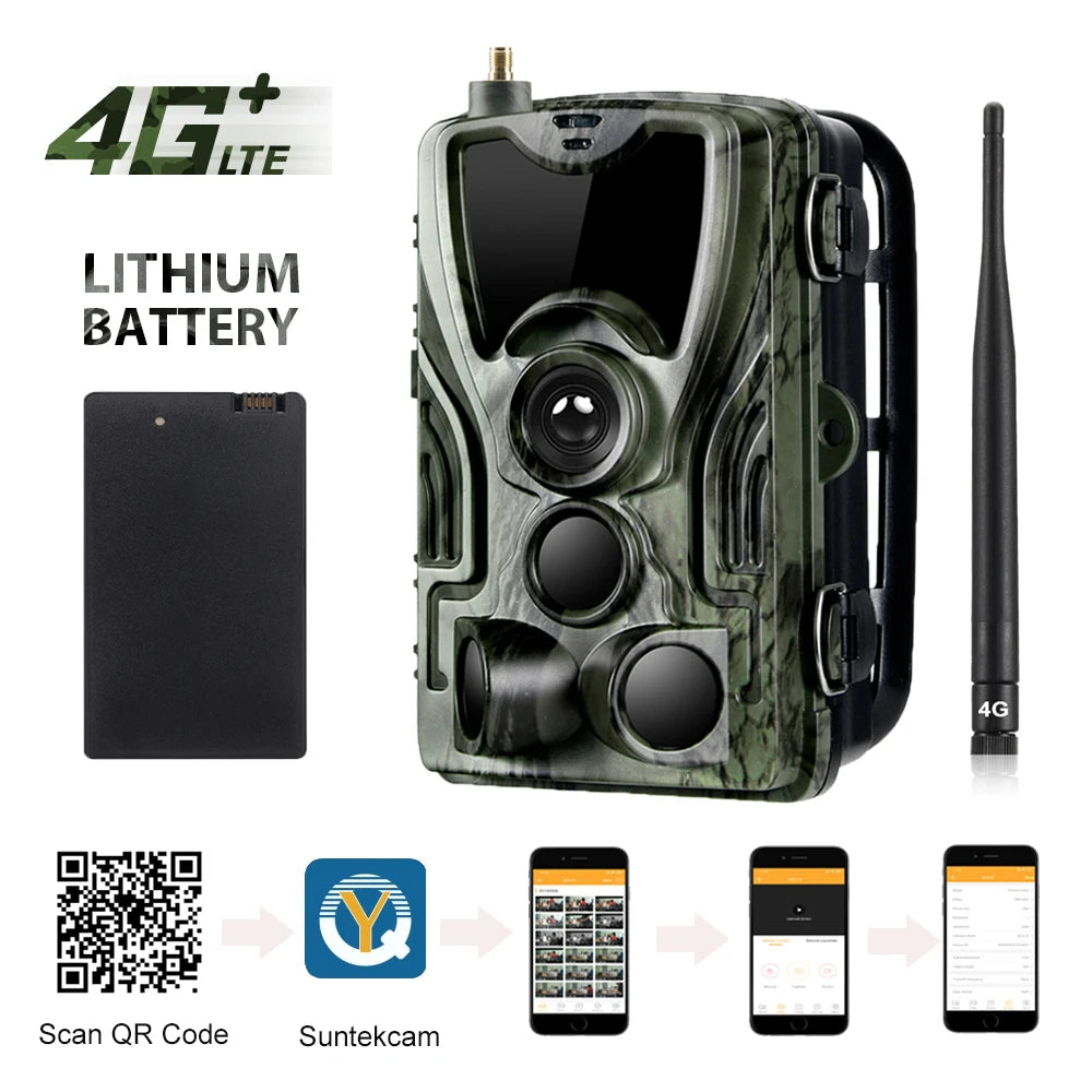 4G APP Control Trail Hunting Camera HC801PlusLI Cloud Service Photo Traps Wild Cameras 5000Mah Lithium Battery Surveillance