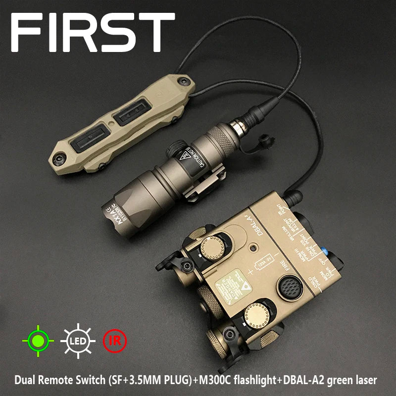 Tacital M300C Flashlight Hunting Weapon Light Sotac All Metal DBAL-A2 Red Dot Green IR Laser Indicator LED White Light PEQ Sight