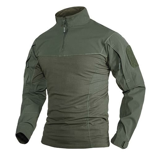 Military Assault T-shirts Mens Long Sleeve Crew-Neck Airsoft Tactical