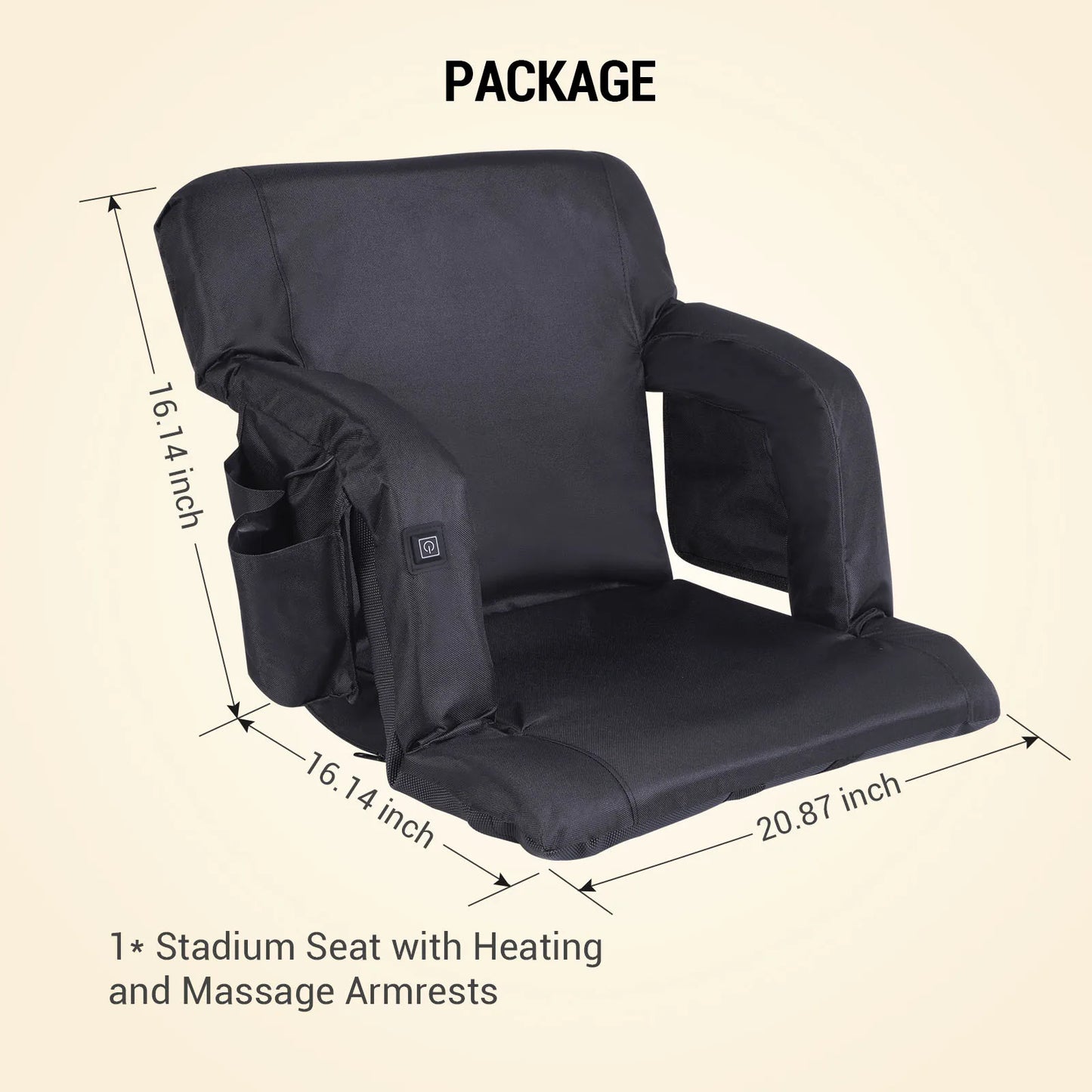 Heated Stadium Seats with Back Support Stadium Chair Cushion Winter Warm Heated Seat Mat Electric Camping Traveling Heating Mat