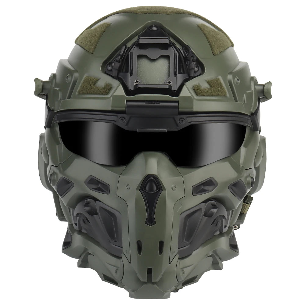 Tactical Airsoft Helmet Built-in Headset Anti-fog Fan Assault Helmet Removable Mask Paintball Airsoft Equipment Protect Helmet